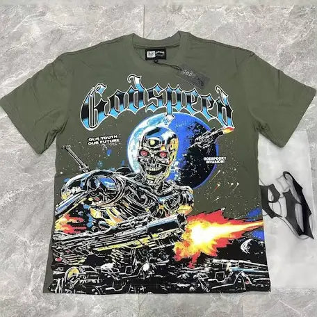 GodSpeed Green “Evil Skeleton” Tee