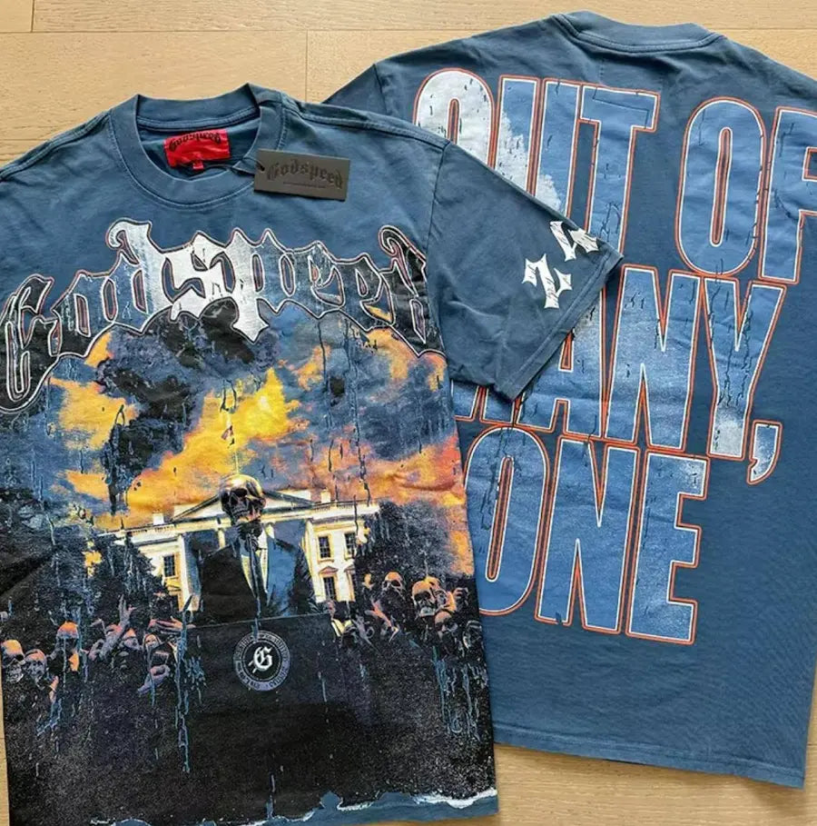 GodSpeed Blue “Skelly For Pres” Tee