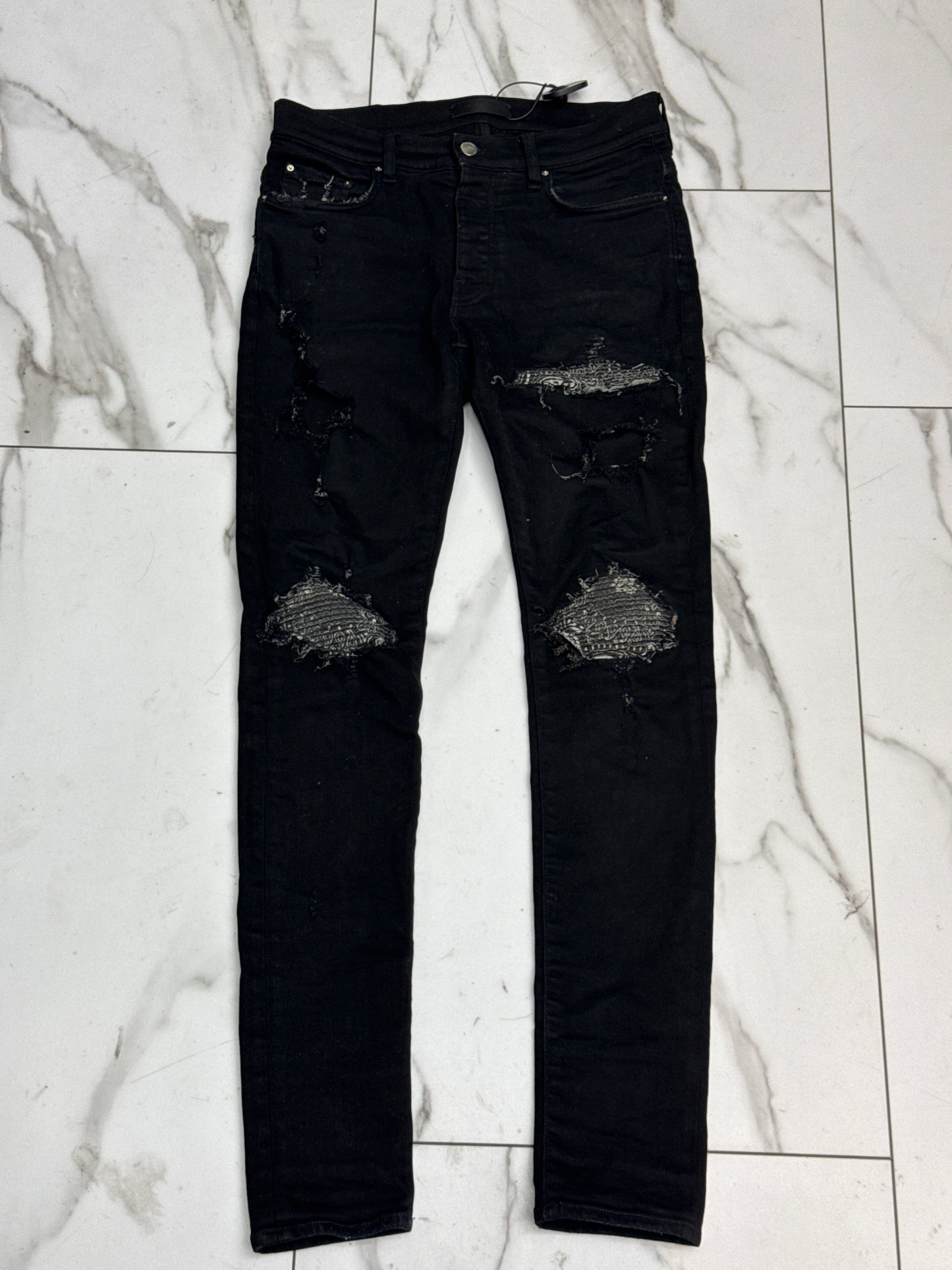 AMIRI BANDANA JEANS BLACK PRE-OWNED