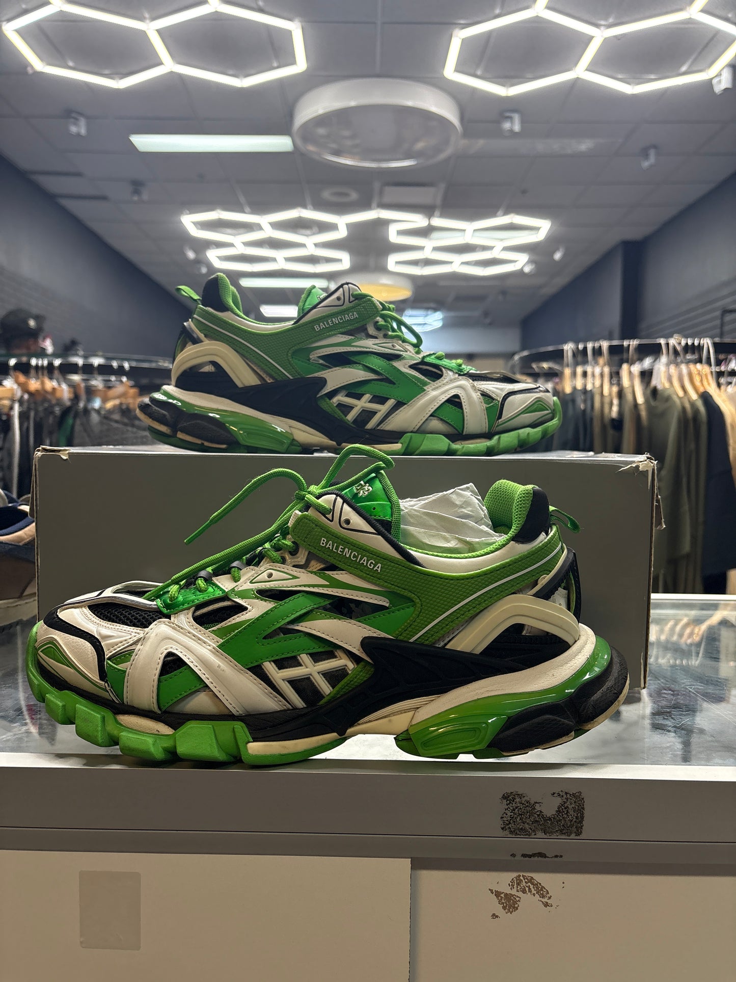 Balenciaga Track.2 White Green USED W BOX