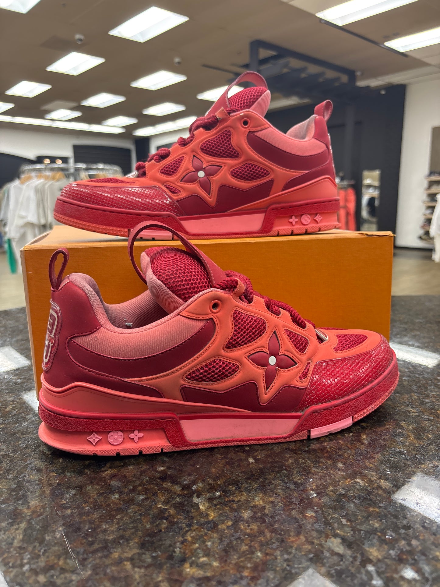 Louis Vuitton Red on Red Skates Preowned with box