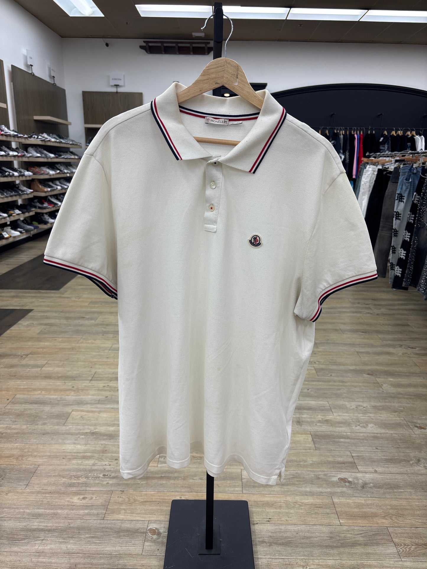 Moncler White Polo Pre-Owned Tee