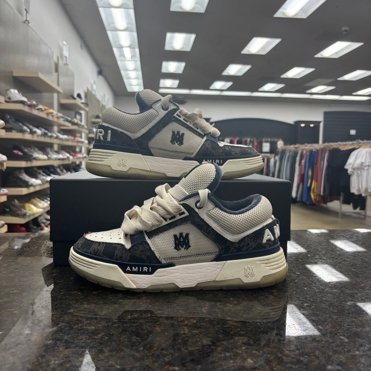 Amiri MA-1 Navy/White Used with box