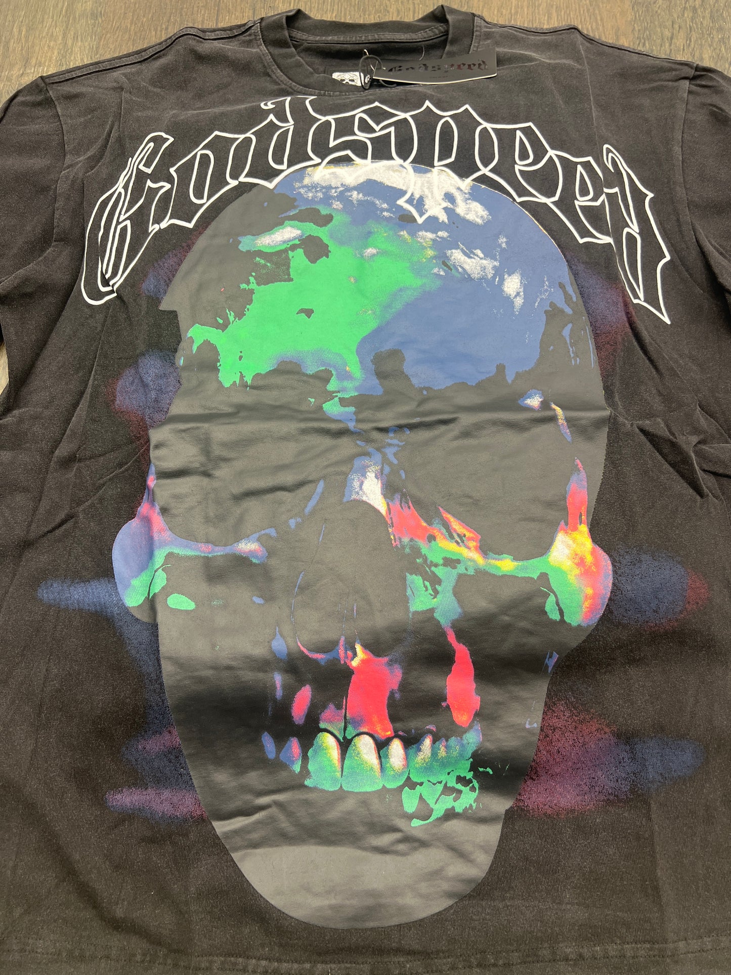 Godspeed black color skull world tee