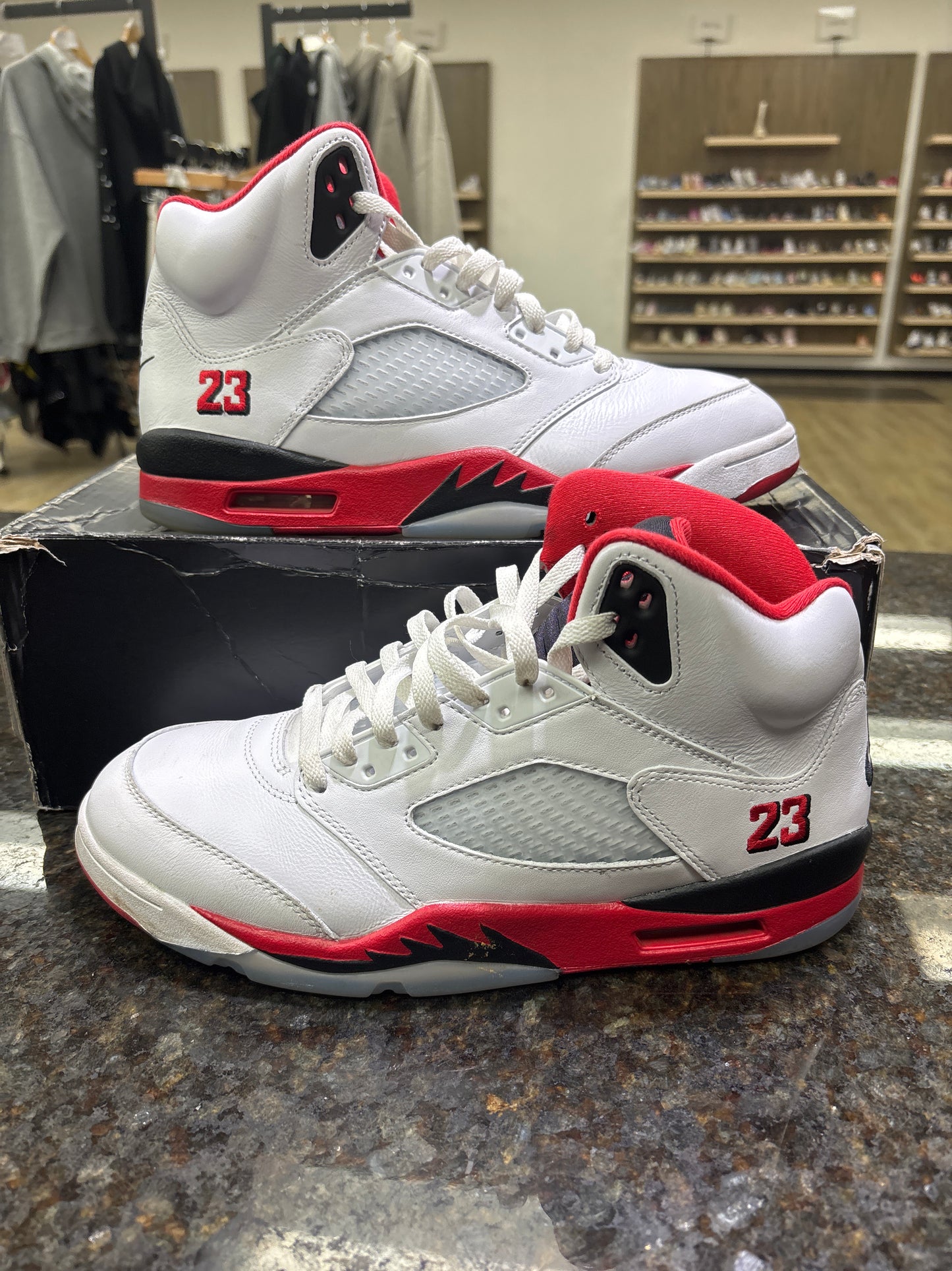 Jordan 5 Fire Red Used With Box