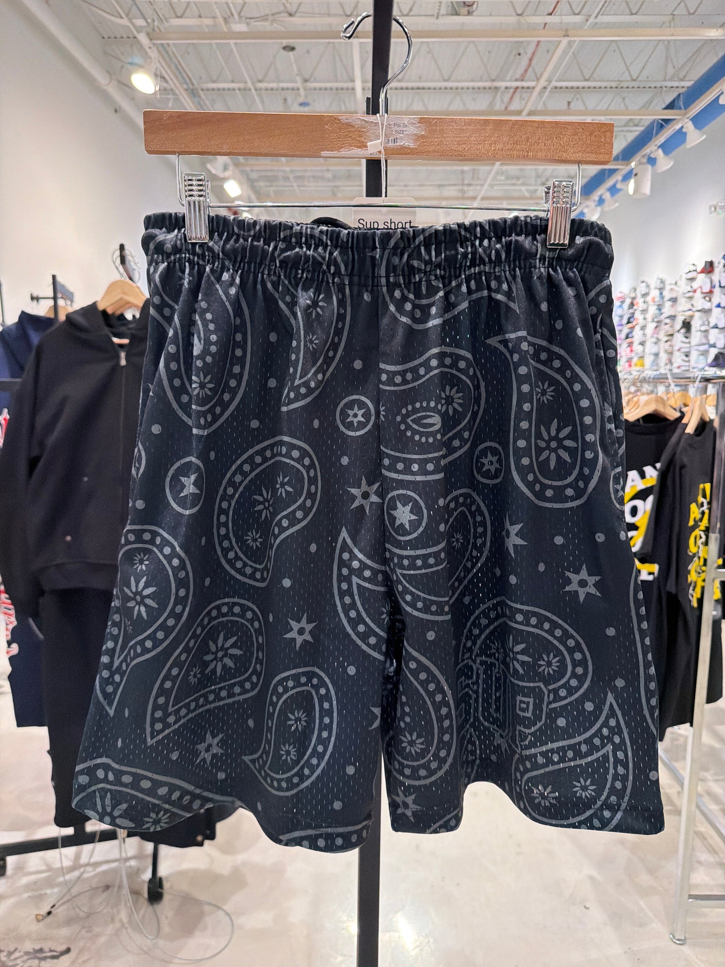 Sup Black & Grey Bandana Shorts