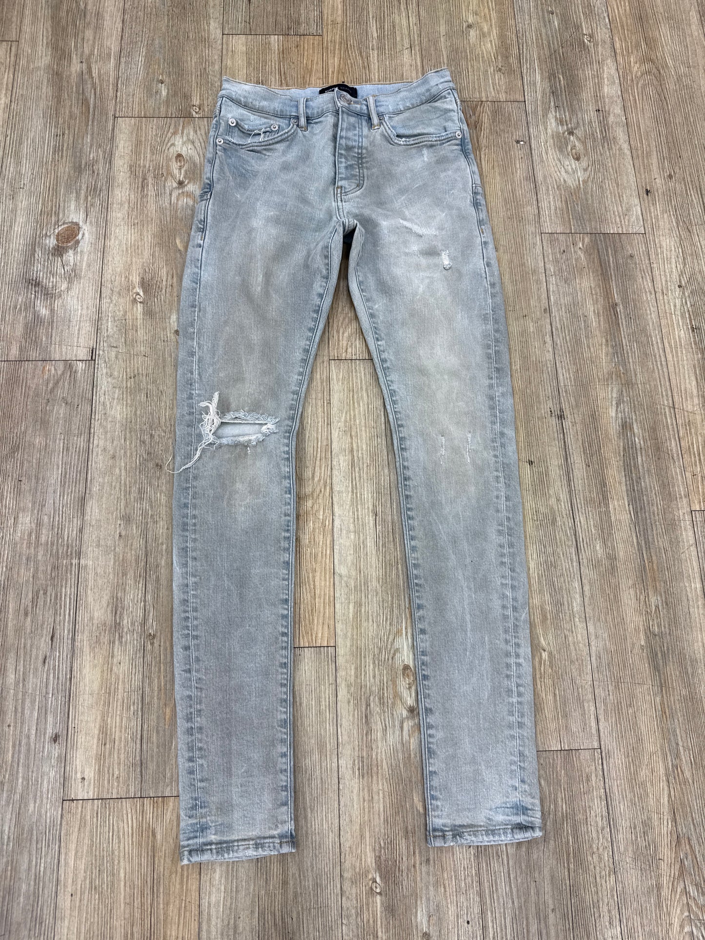 Purple Blue left Knee Ripped Jeans PRE-OWNED