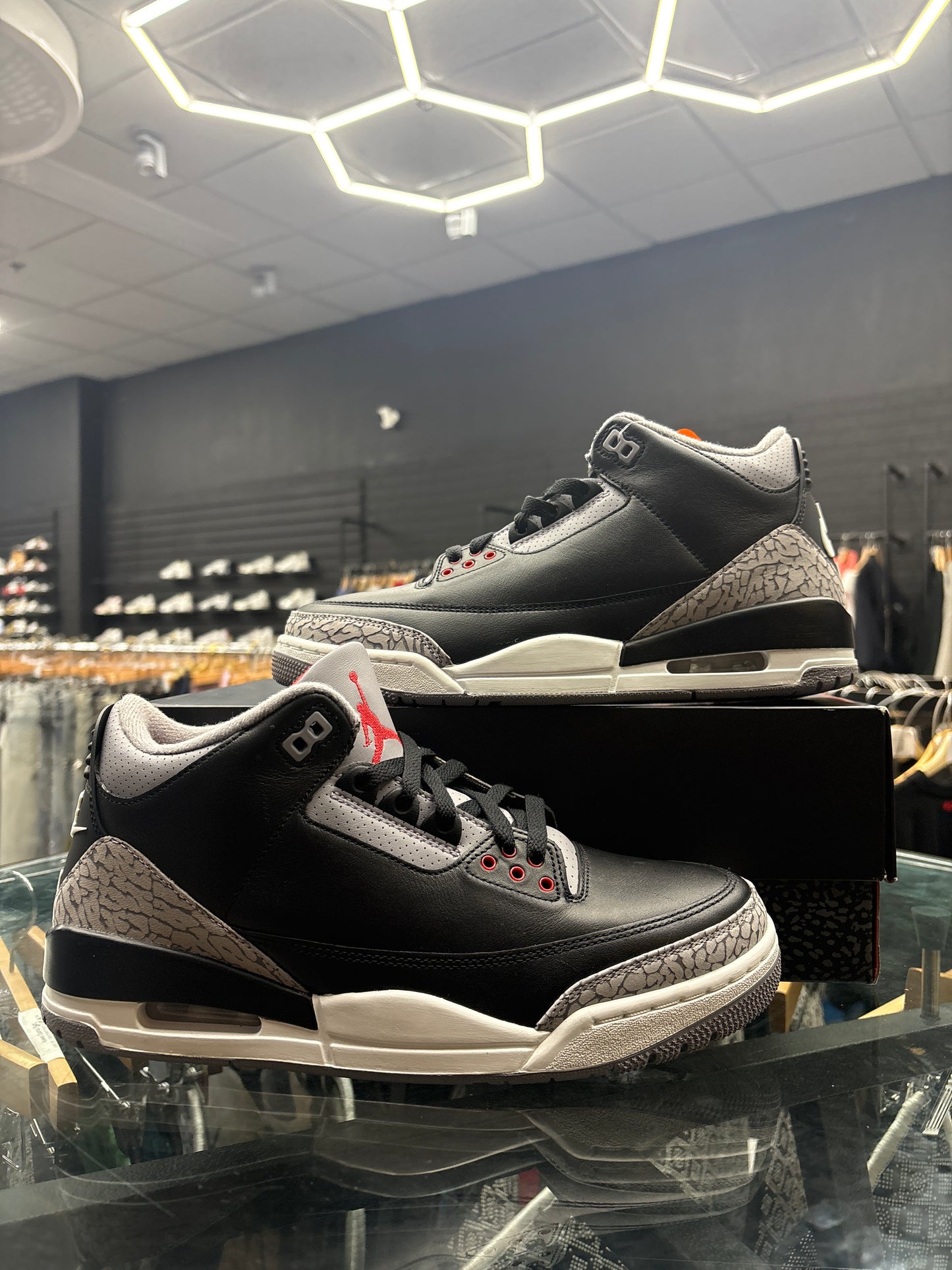 Jordan 3 black cement used with box
