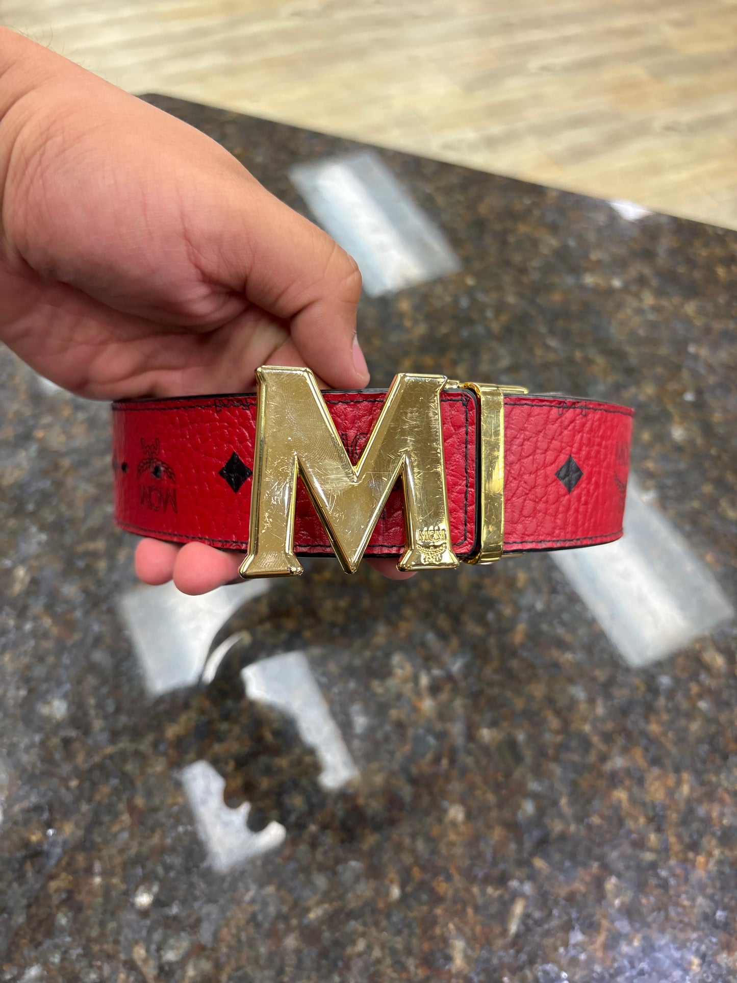 MCM CLAUS M REVERSIBLE BELT PRE-OWNED