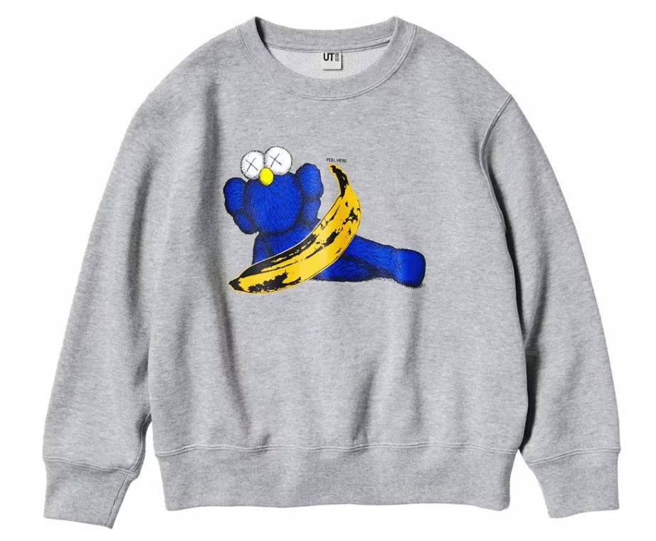 Kaws Grey Blue Banana Crewneck