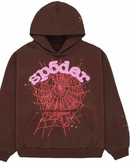 Sp5der #4 Brown Web Hoodie