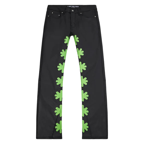 Lost shdws denim pant black/green