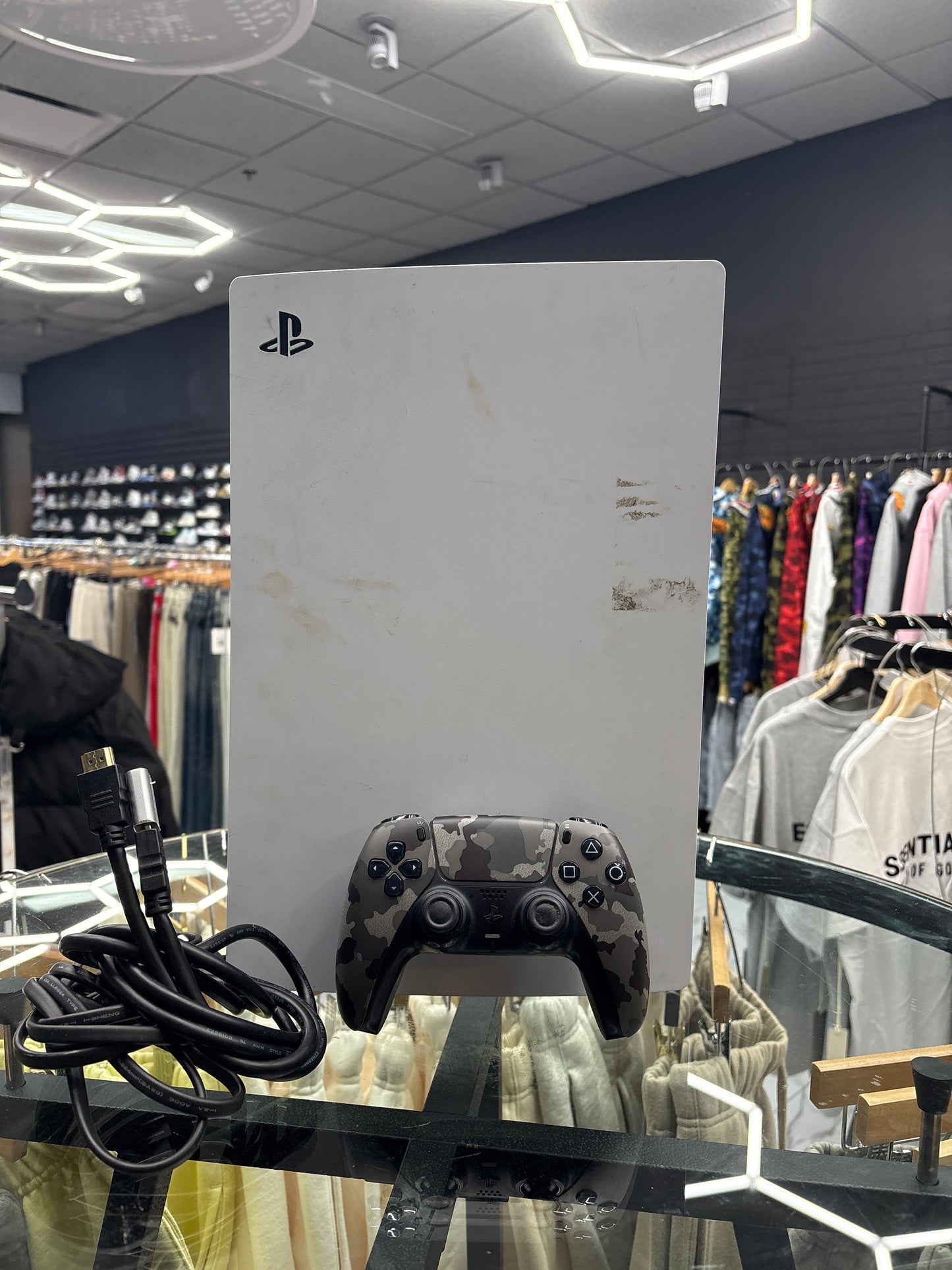 PS5 with Camo Controller/Cords USED