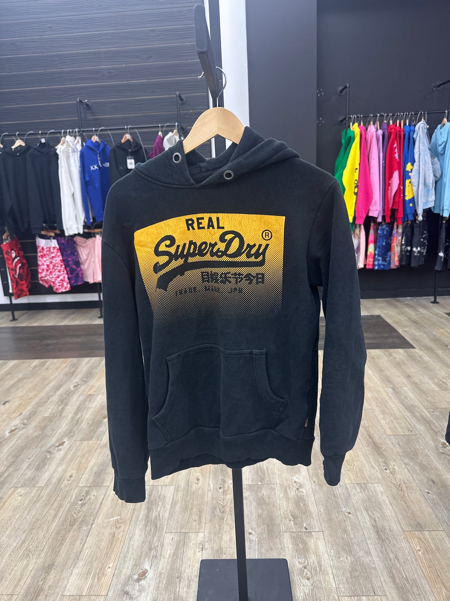 Black superdry hoodie pre-owned