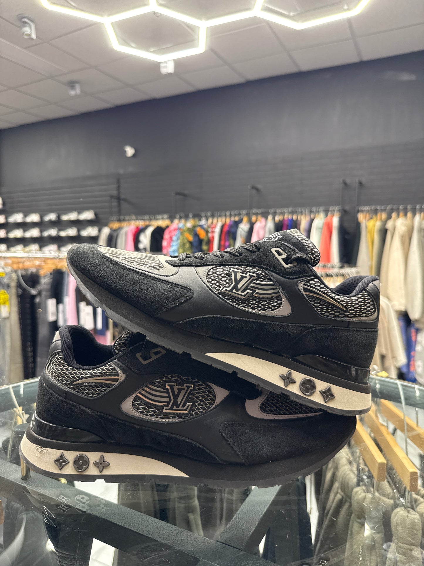 LV Run Away Black Sneaker USED NO BOX