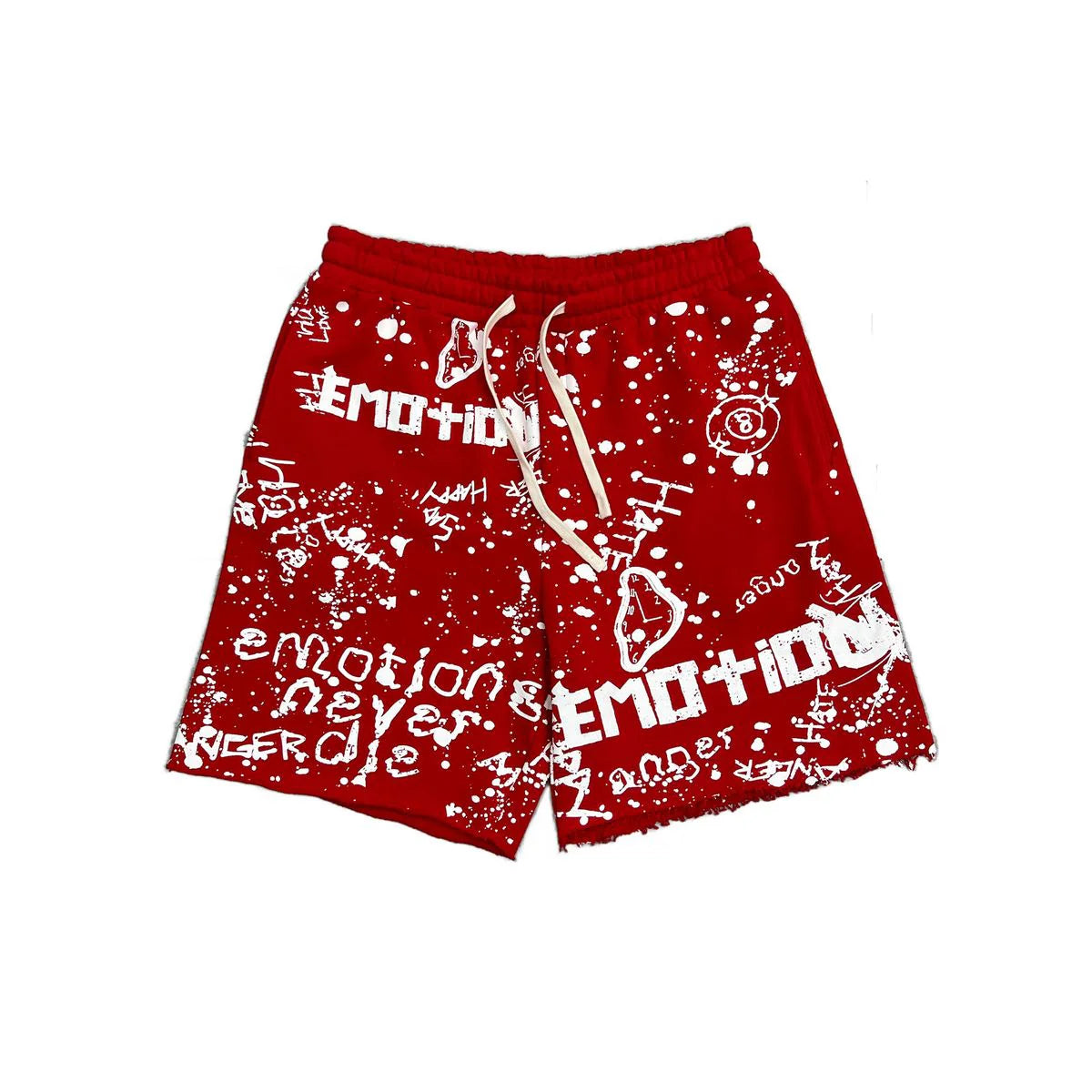 Mixed Emotions Red Graffiti Shorts