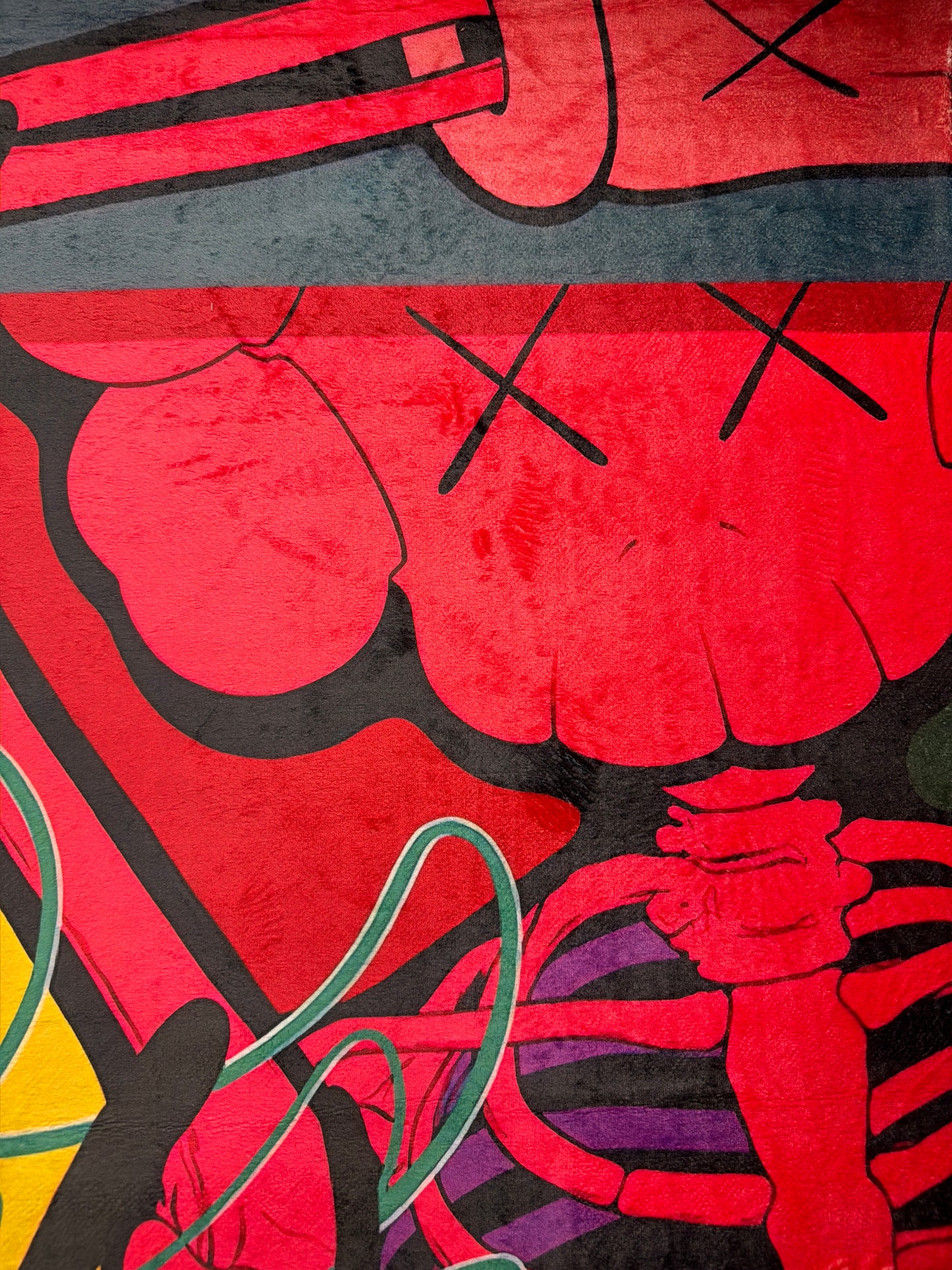 Kaws Skeleton Red Rug