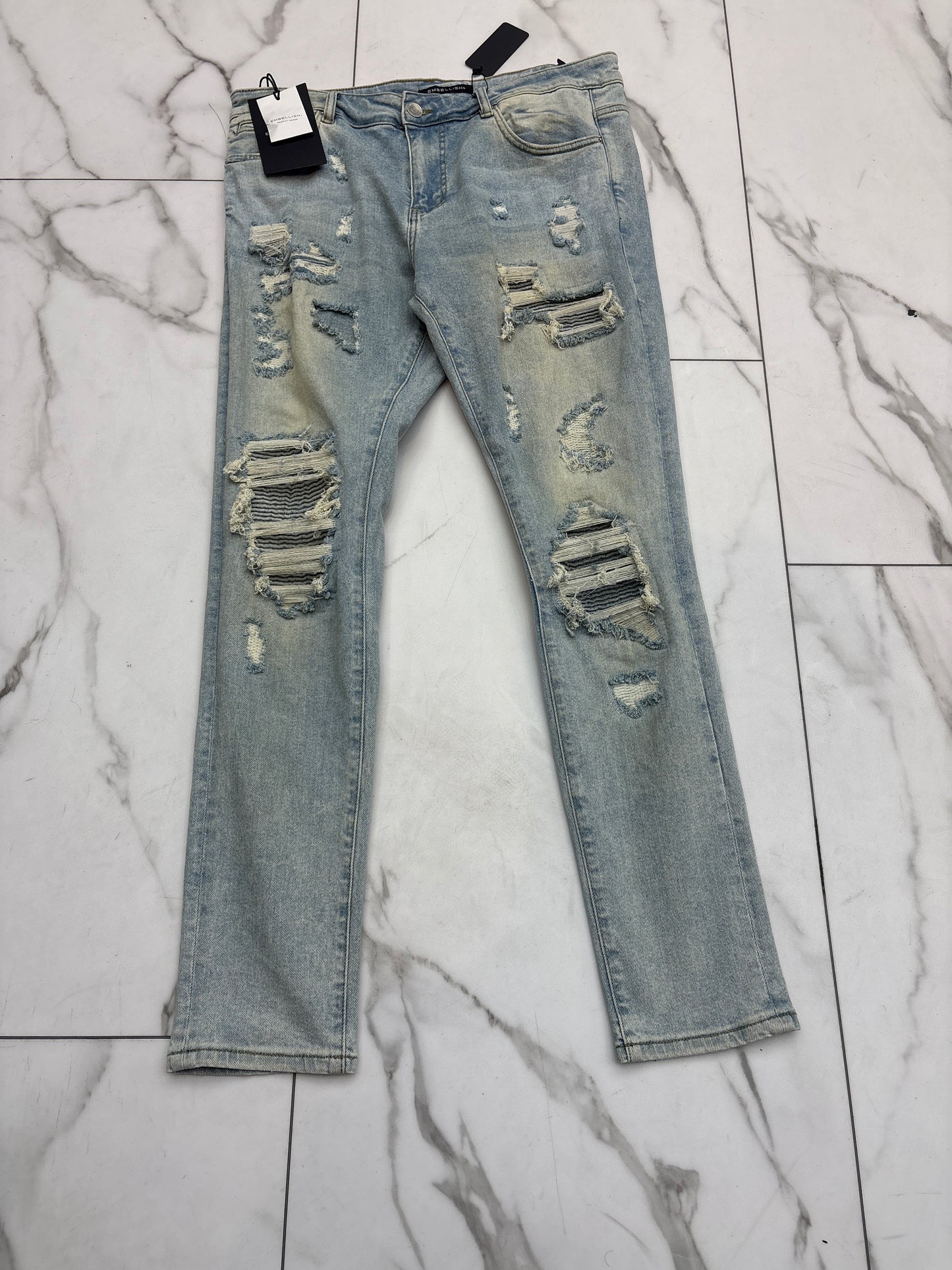 Embellish Ripped Jeans