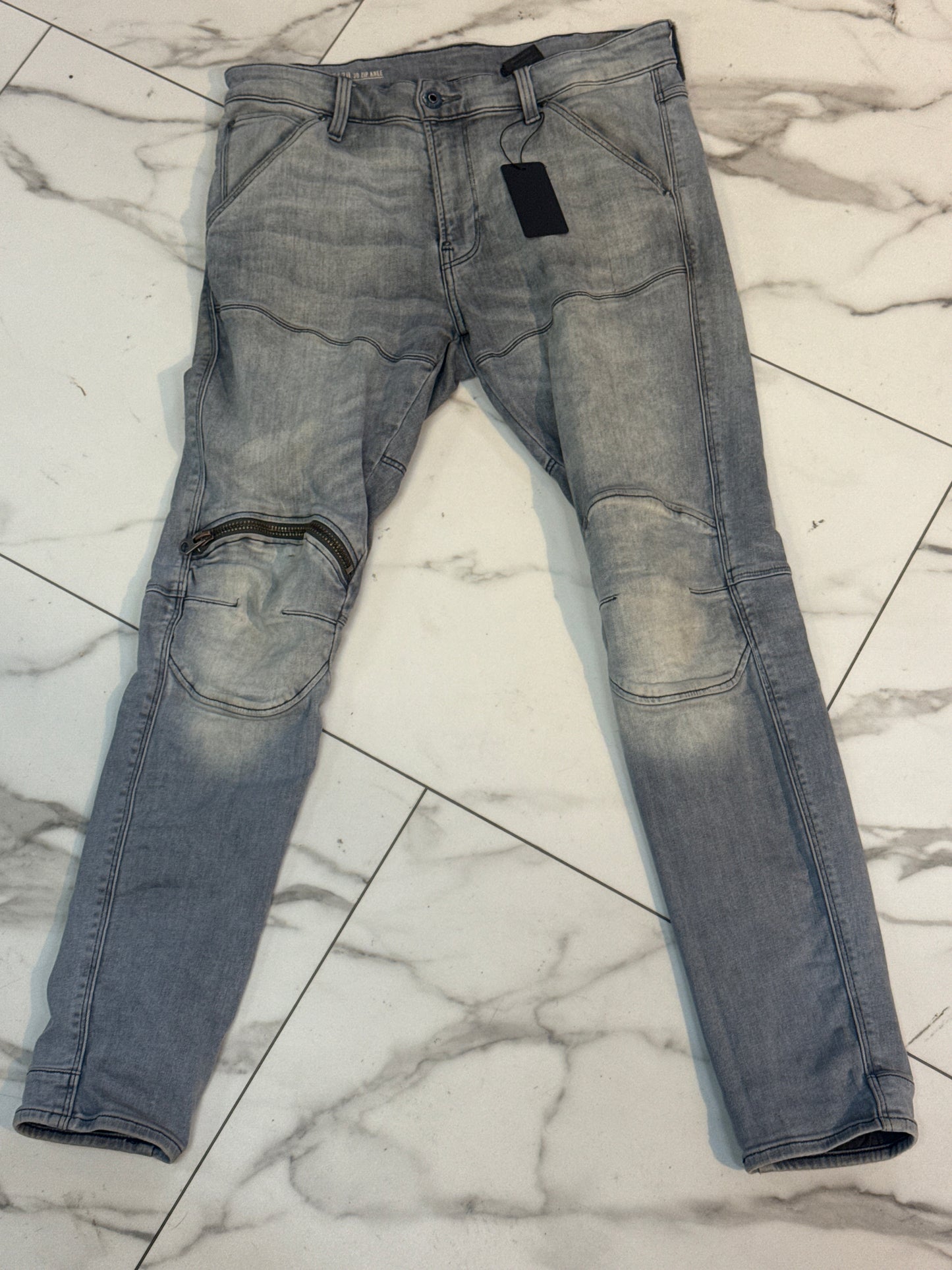 Gstar Faded Grey w knee zip