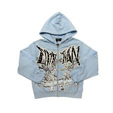 Mixed Emotion Bright Blue zip-up
