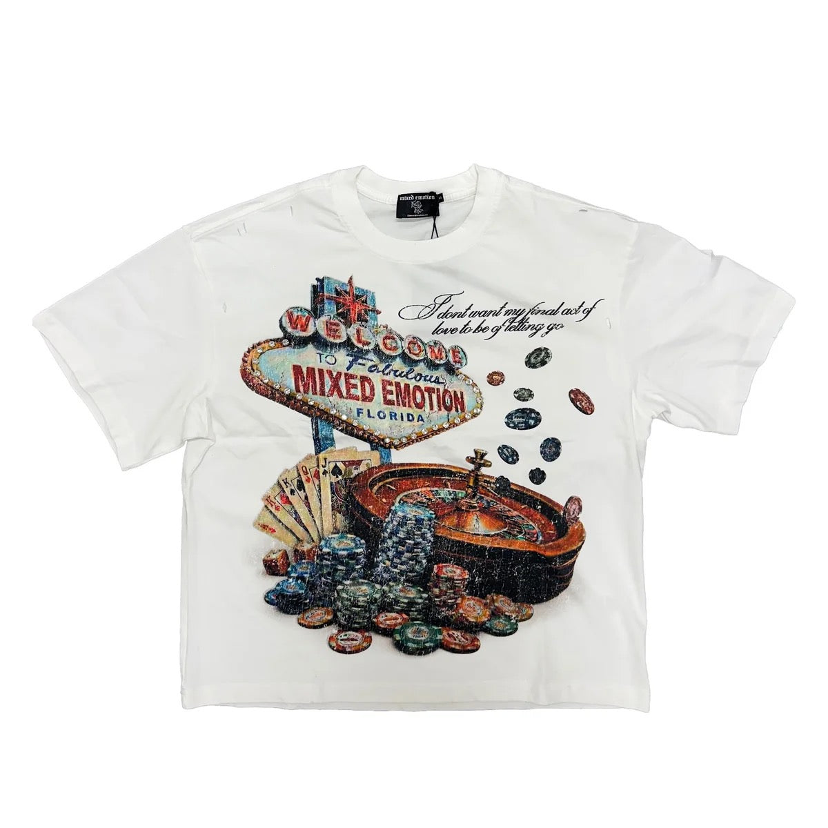 Mixed Emotion White Lottery Tee