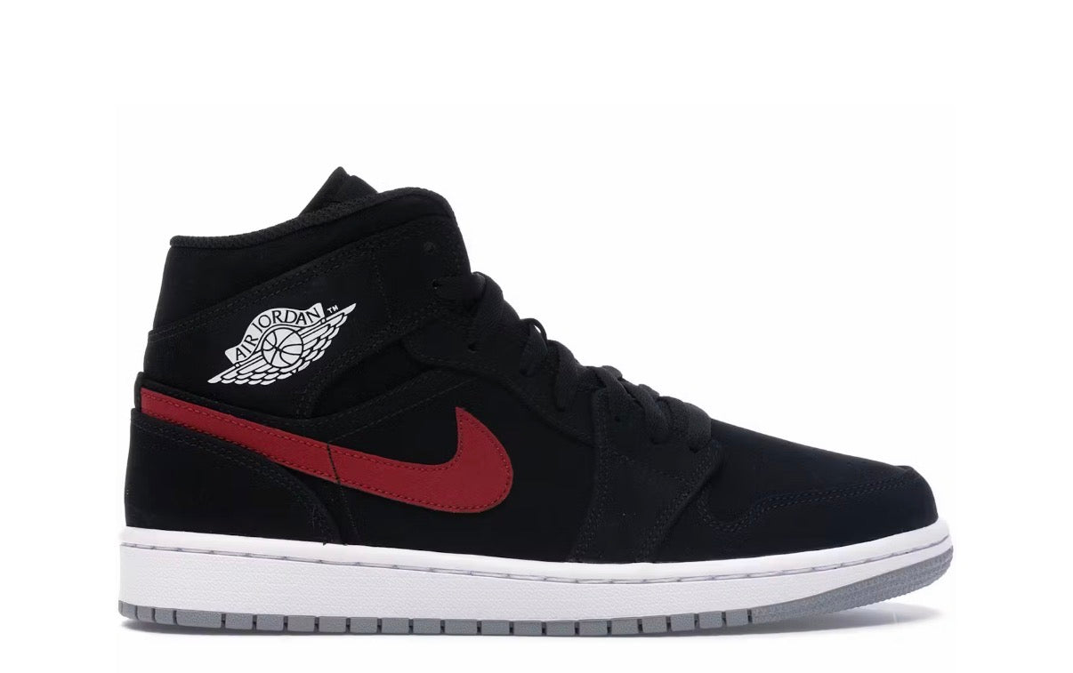 Jordan 1 mid multi color swoosh black