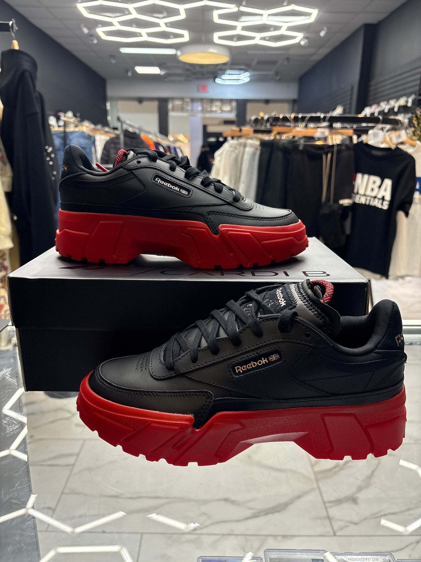 Reebok Club C Cardi B Black Red