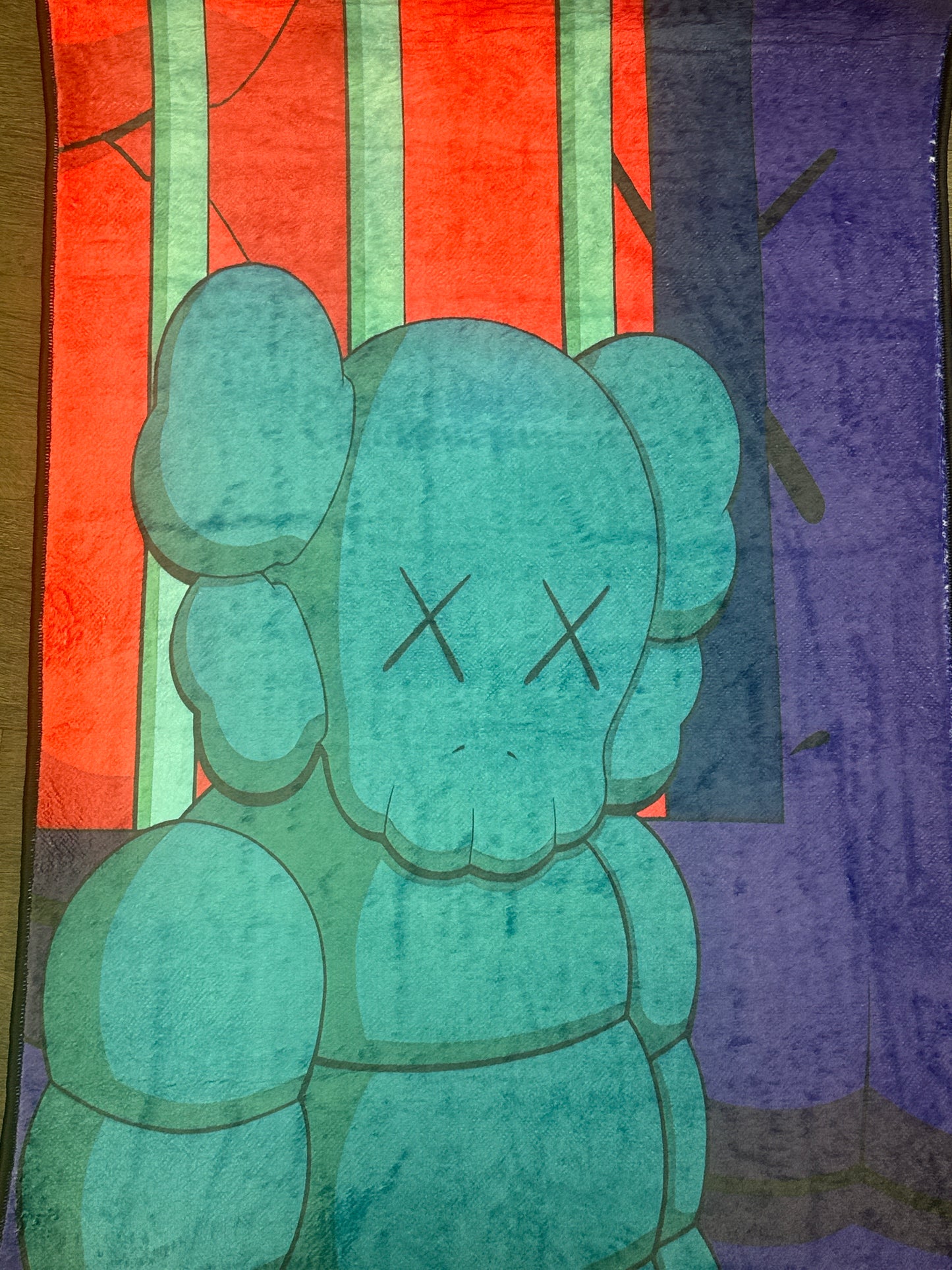 Kaws Teal Purple Red Rug