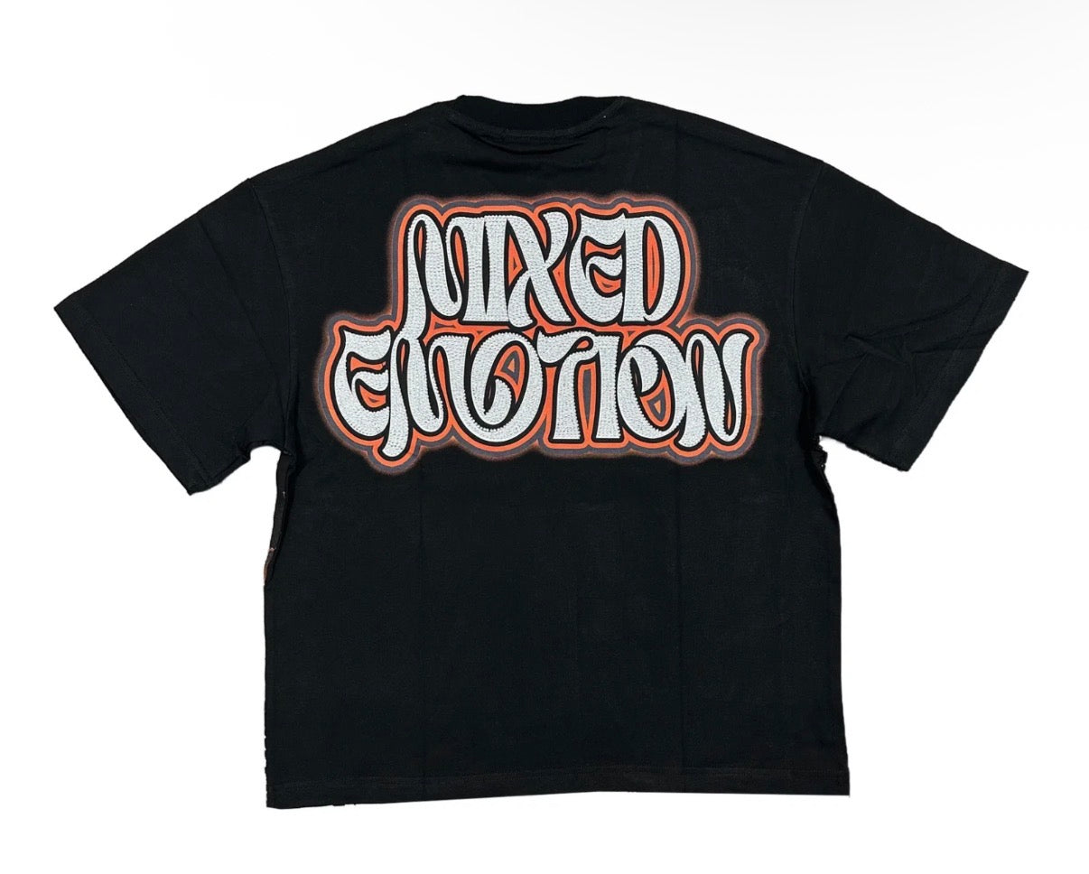 Mixed emotion skateboard angels tee