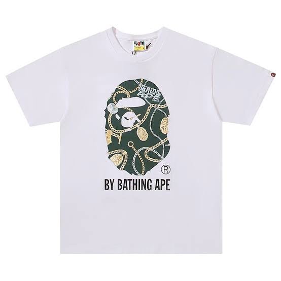 Bape Tee Big Ape Head With Chains