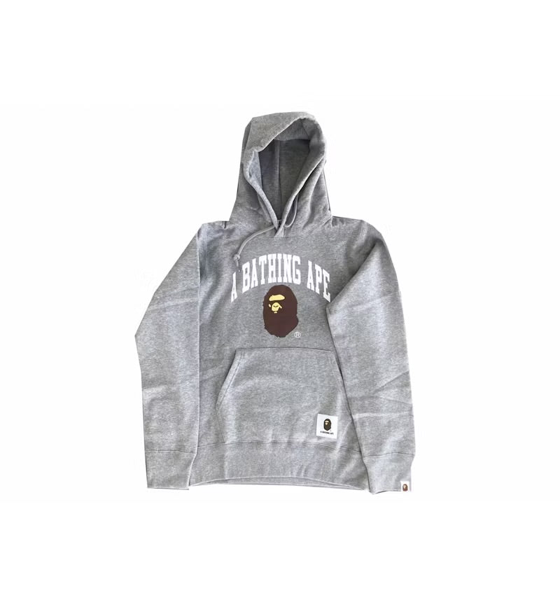 Bape gray college pullover hoodie