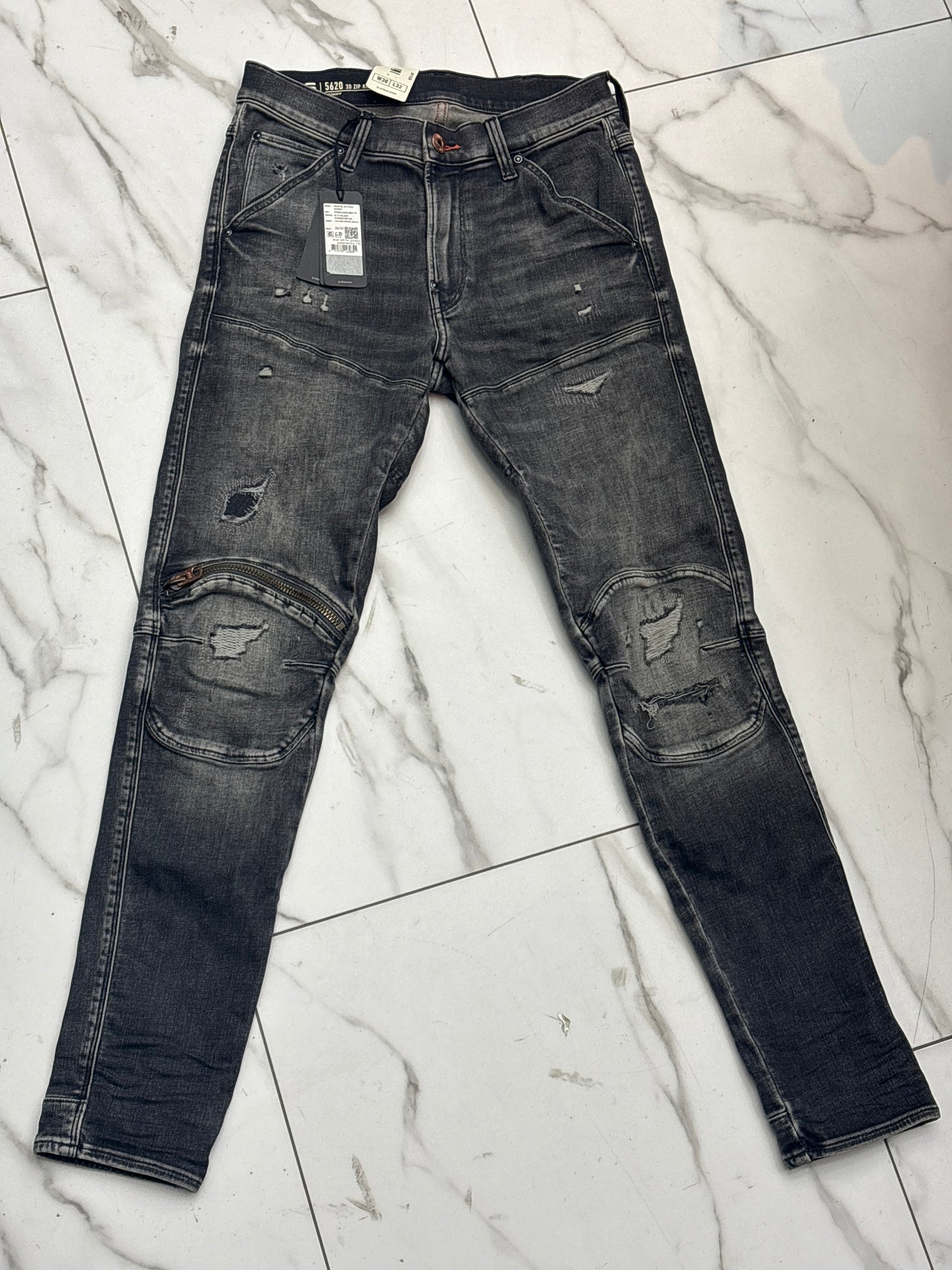 G-STAR ZIP KNEE SKINNY JEANS