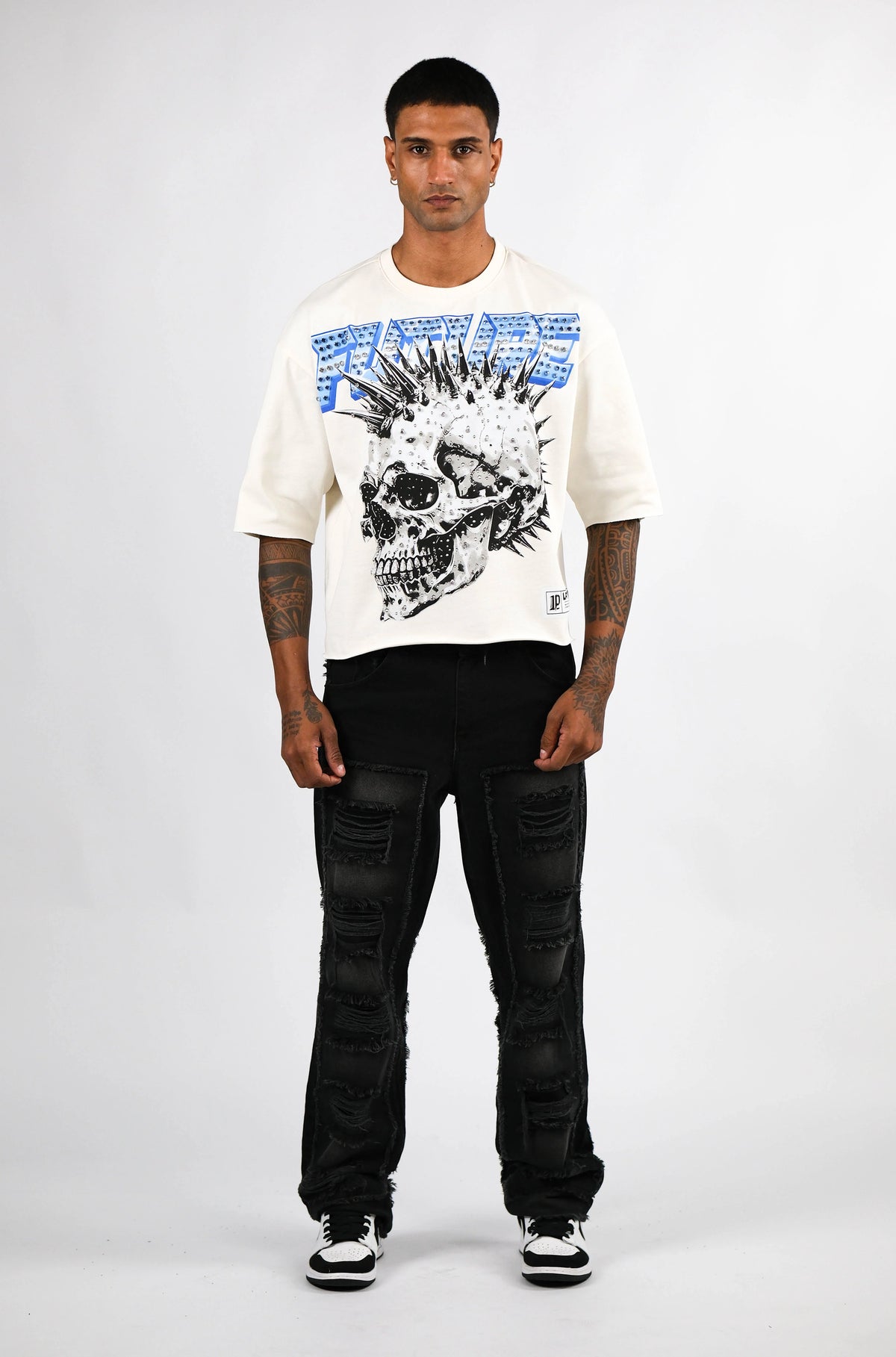 Left point White Rocker Tee