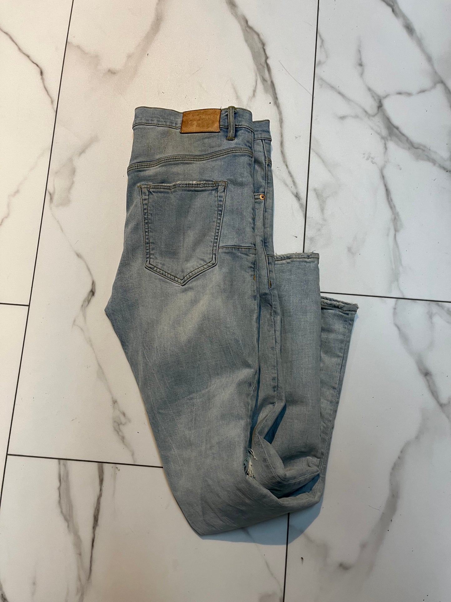 Purple jeans blow out