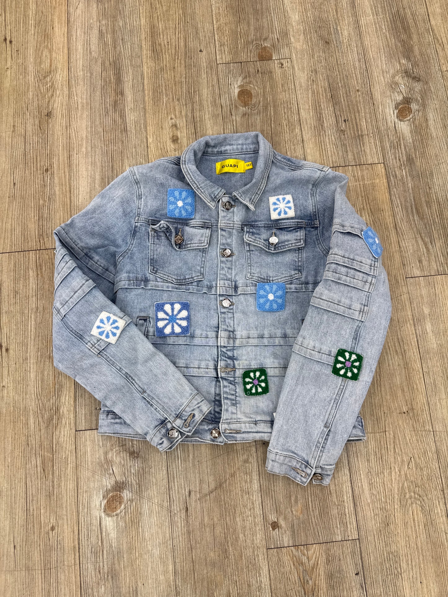 Guapi Blue Patch Work Jean Jacket PRE-OWNED