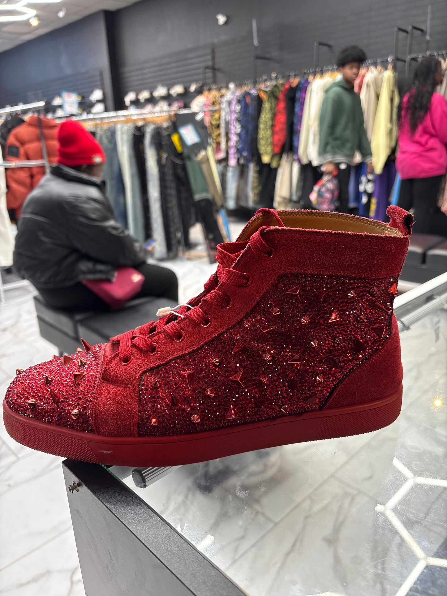 Christian Loubatin Red Glitter USED