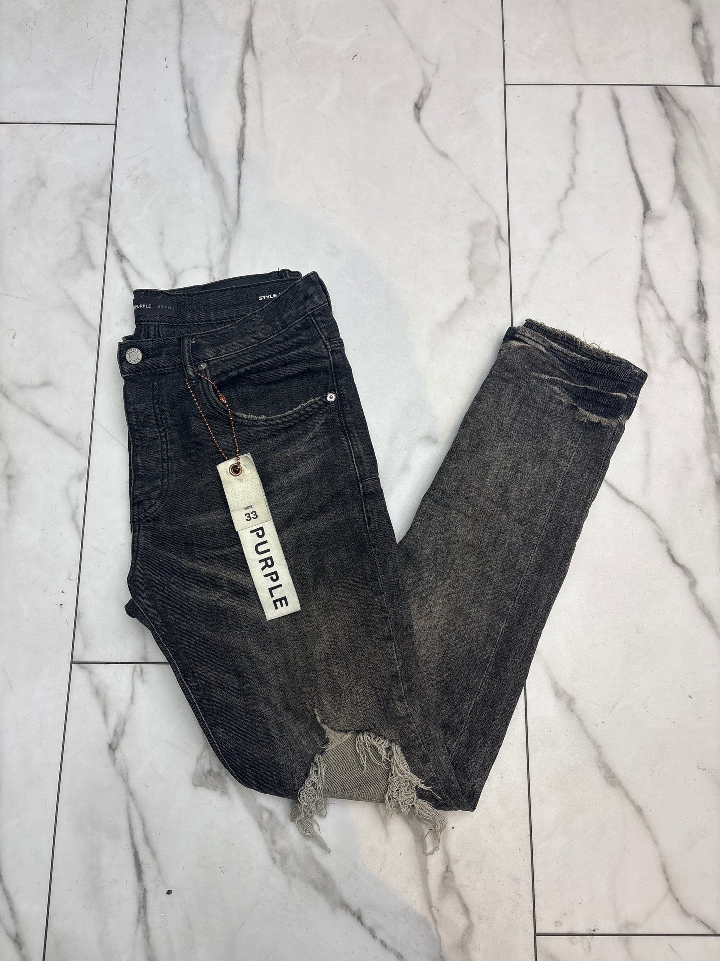 Purple Brand Grey Destroyer Jeans USED