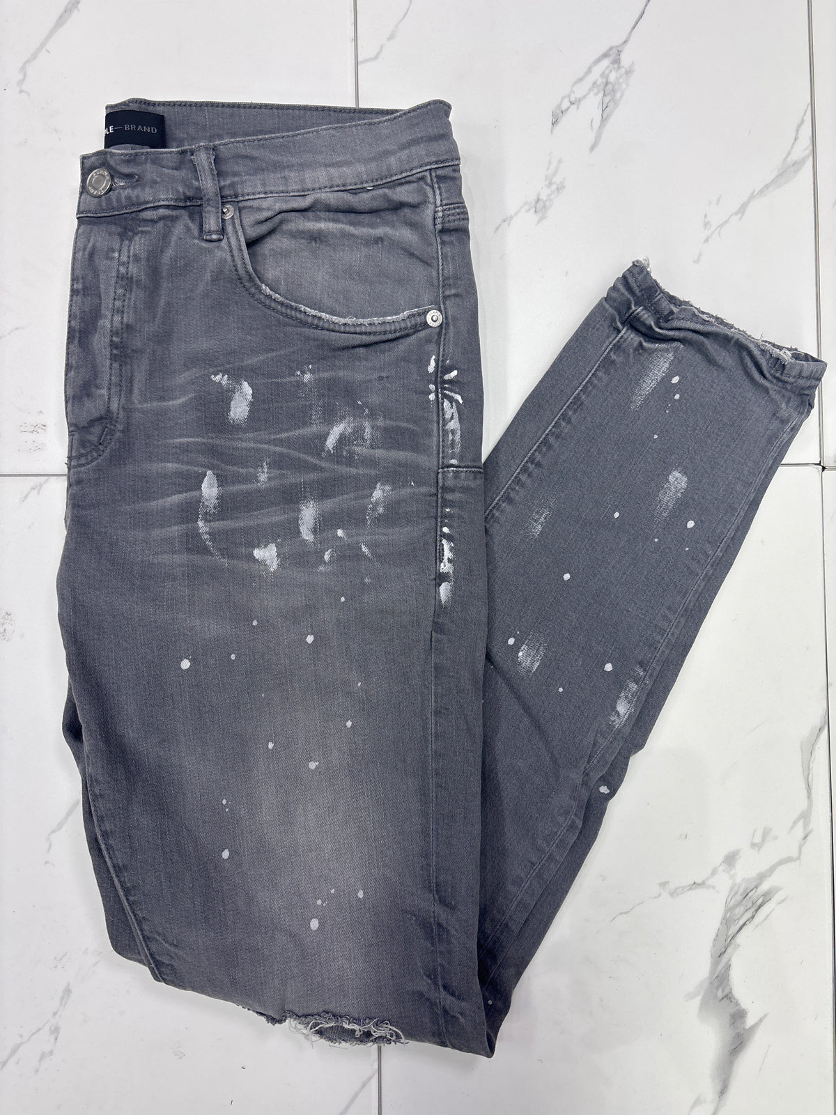 Purple Jeans ‘Grey Paint Splatter With Rips’ PRE-OWNED