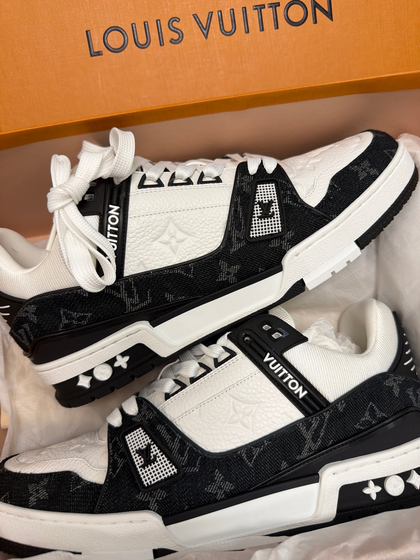 LV Skate Black White Tried On