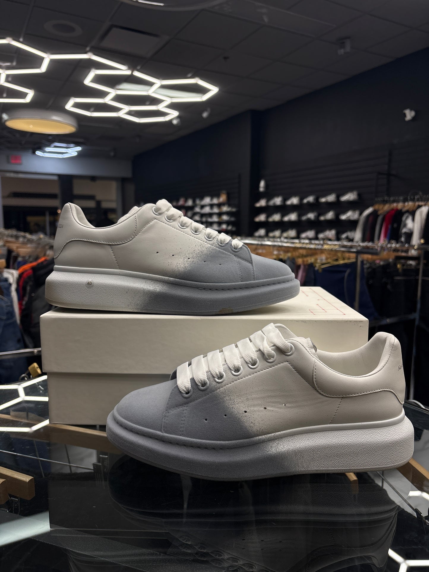 ALEXANDER MCQUEEN SPRAYED OMBRE WHITE PRE-OWNED
