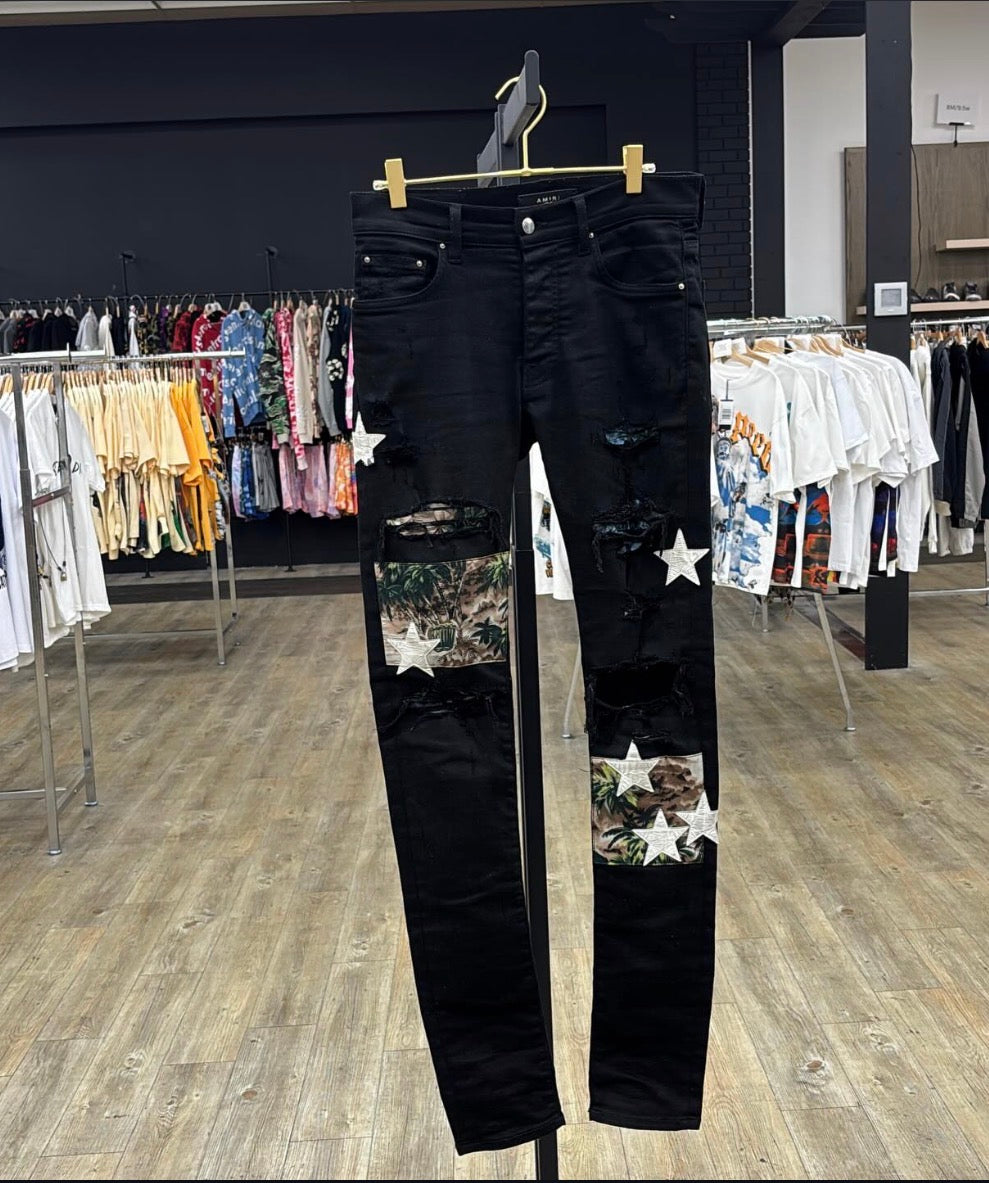 Amiri Black Camo Stars Jeans PRE-OWNED