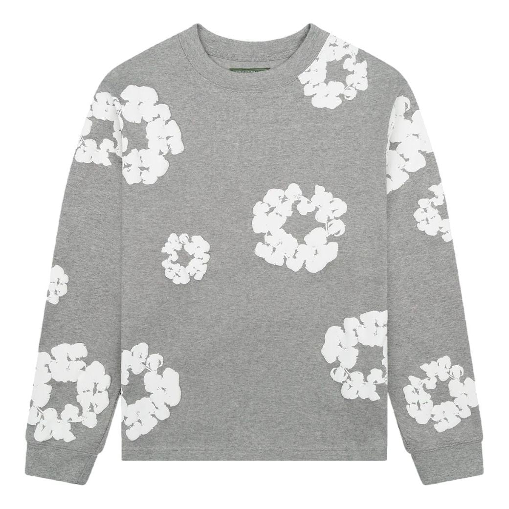 Denim Tears Cotton Wreath Grey Long Sleeve Tee