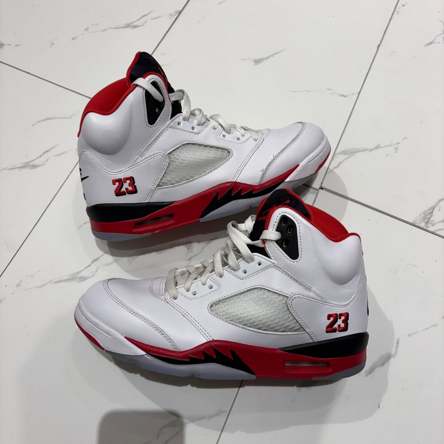 Jordan 5 Fire Red Black Tongue Used No Box