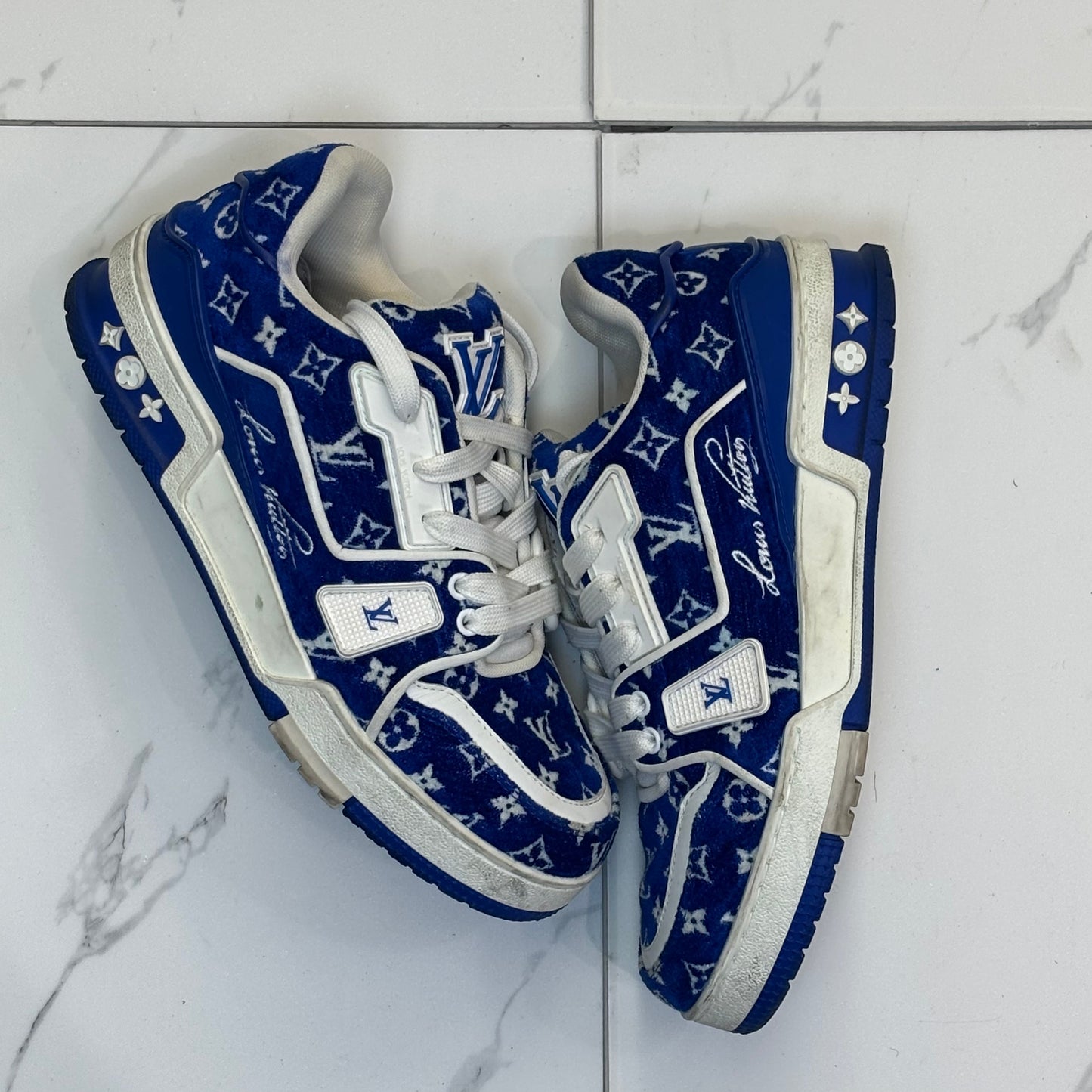 Louis Vuitton Blue Trainers Used No Box