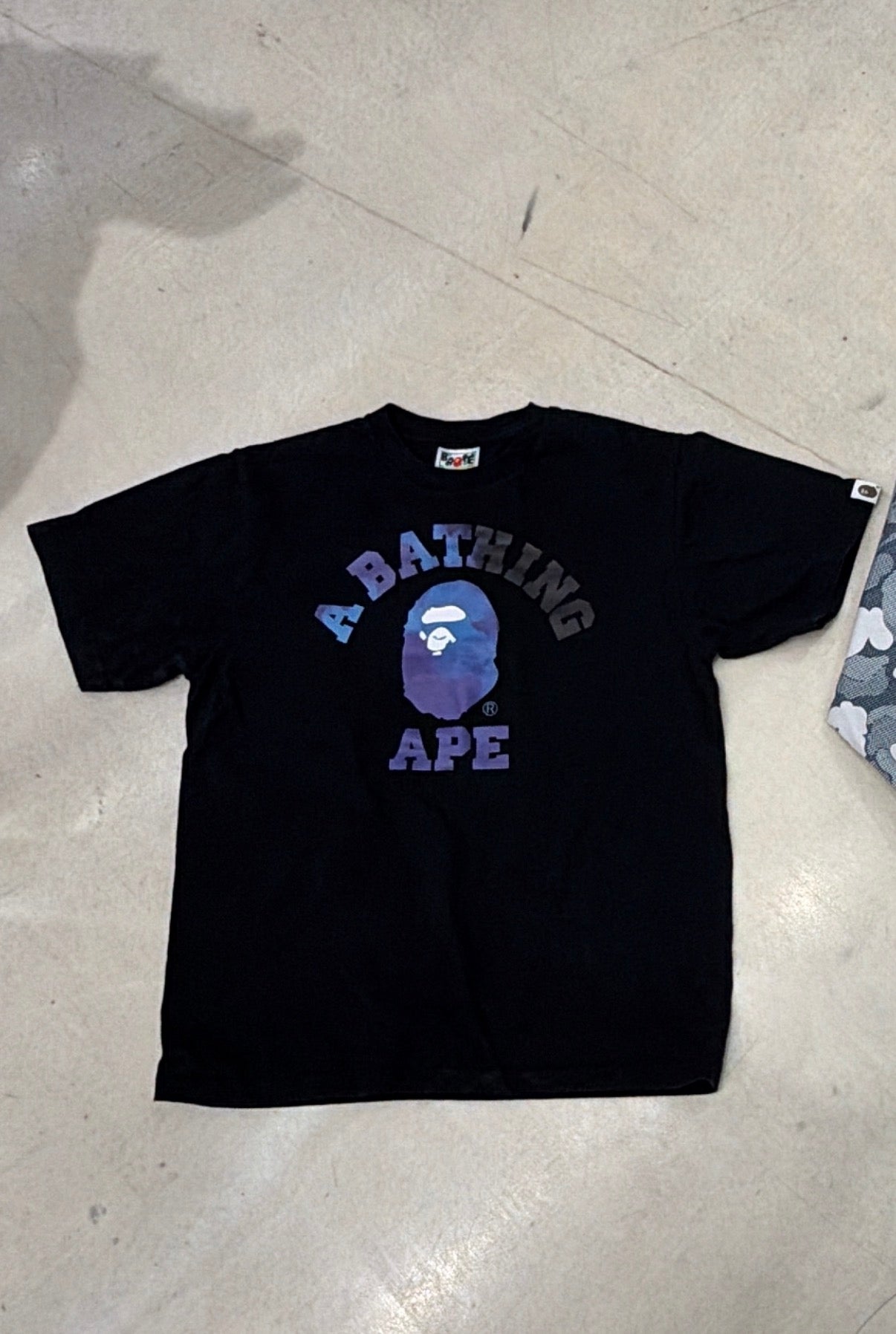 Pre-Owned Bape Tie Dye Camo College Black Tee