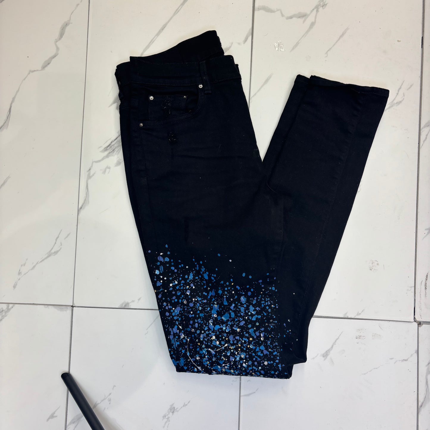 Amiri Blue Sparkle Jean Preowned