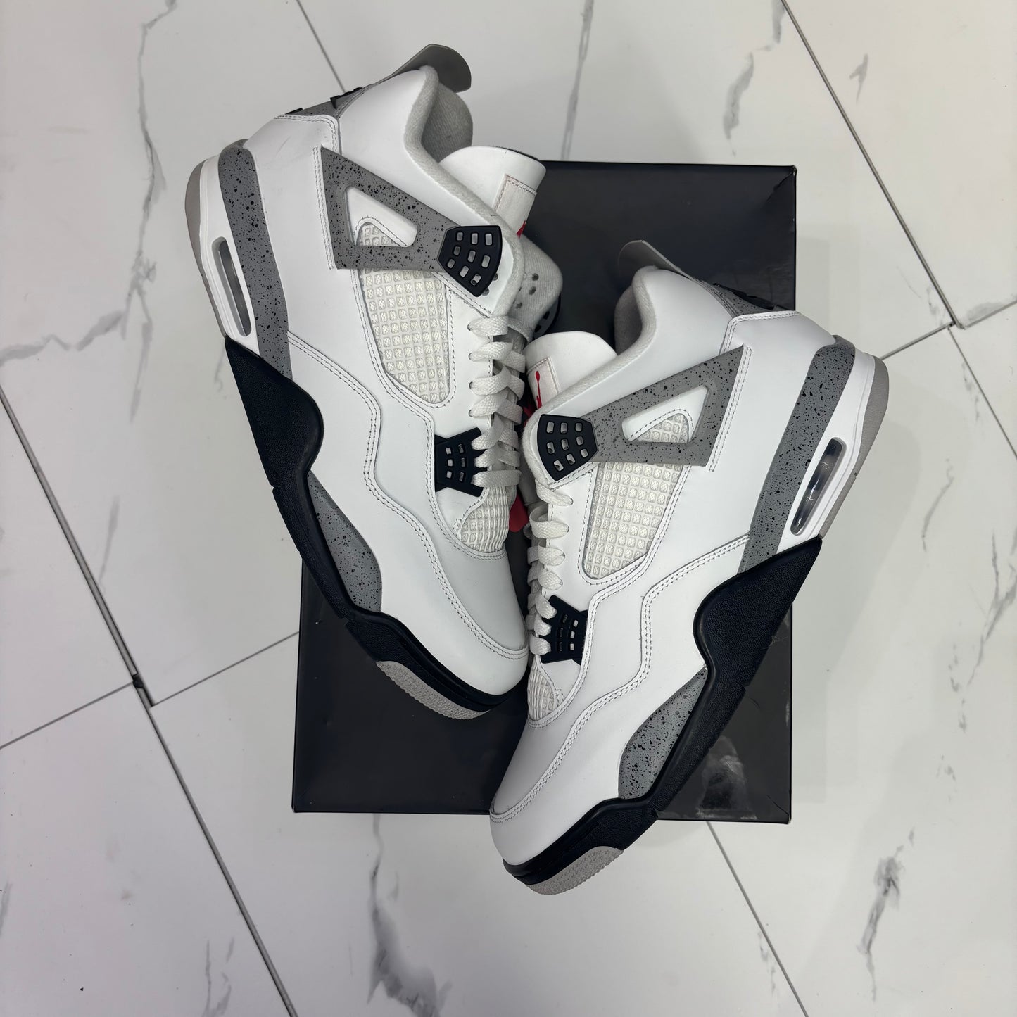 Jordan 4 White Cement Used With Box