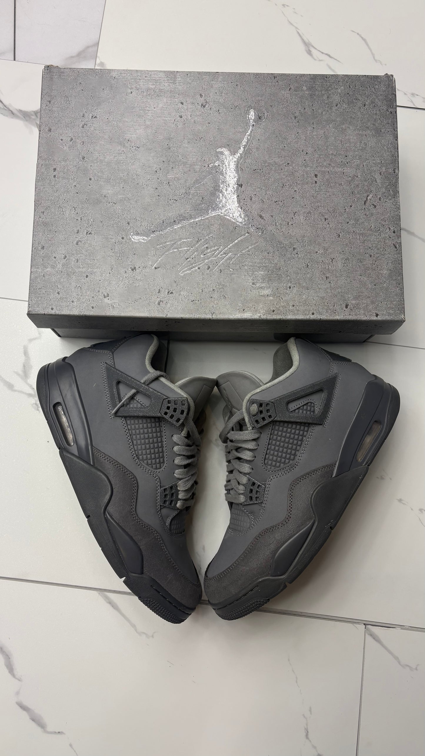 Wet cement Jordan 4 USED WITH BOX