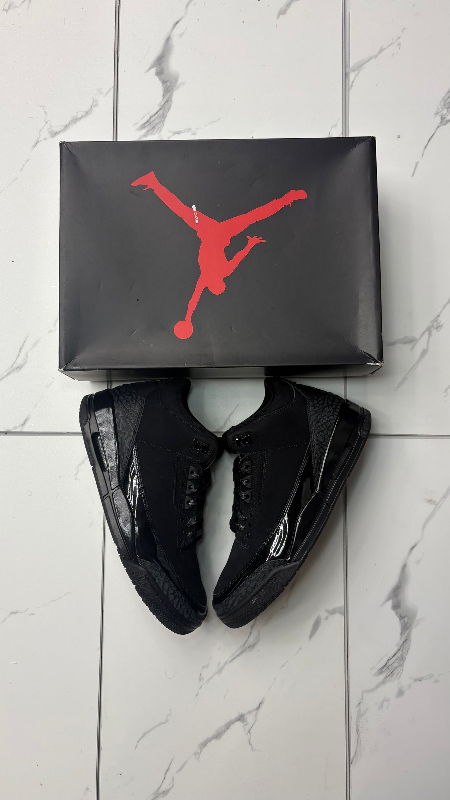 Black Cat Jordan 3 USED WITH BOX