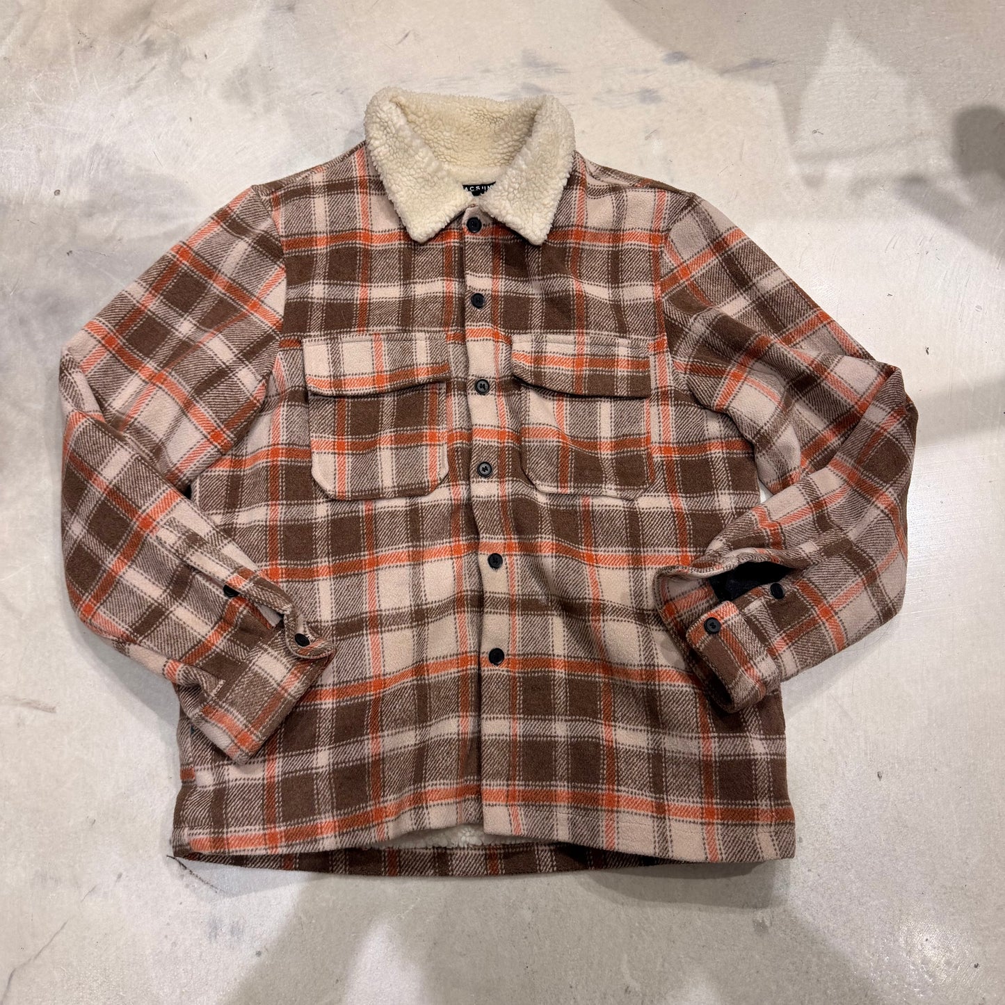 PacSun Men's Orange and Cream Jacket Pre-Owned